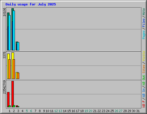 Daily usage for July 2025